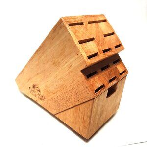 13 Slot Solid Wood Kitchen Knife Holder Storage Block